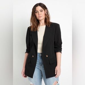 ELOQUII long relaxed blazer, black, 16